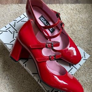 Carel Alice Red High Heel Mary Jane Shoes - Size 36 1/2 (US 6)